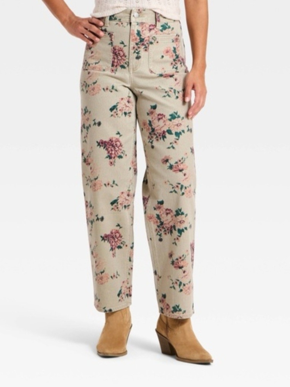 Floral High-Rise Pants